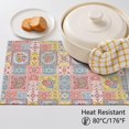 thumbnail image 5 of Placemat, Pioneer Flower Floral Print Pattern Place Mats Table Mat Set Of 2, PVC Washable Placemats for Party Kitchen Dining Decoration, 18x12 Inch, Fade Resistant, 5 of 6