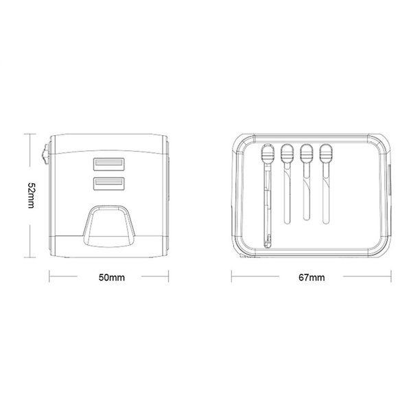 Cargador de teléfono universal todo en uno Adaptador de enchufe de viaje con dos puertos de carga USB para EE. UU. E