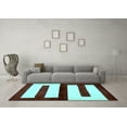thumbnail image 3 of Ahgly Company Indoor Round Abstract Light Blue Modern Area Rugs, 5' Round, 3 of 4