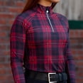 thumbnail image 4 of Dapplebay Holiday Plaid 1/4 Zip Light Riding Top - Red-XL, 4 of 7