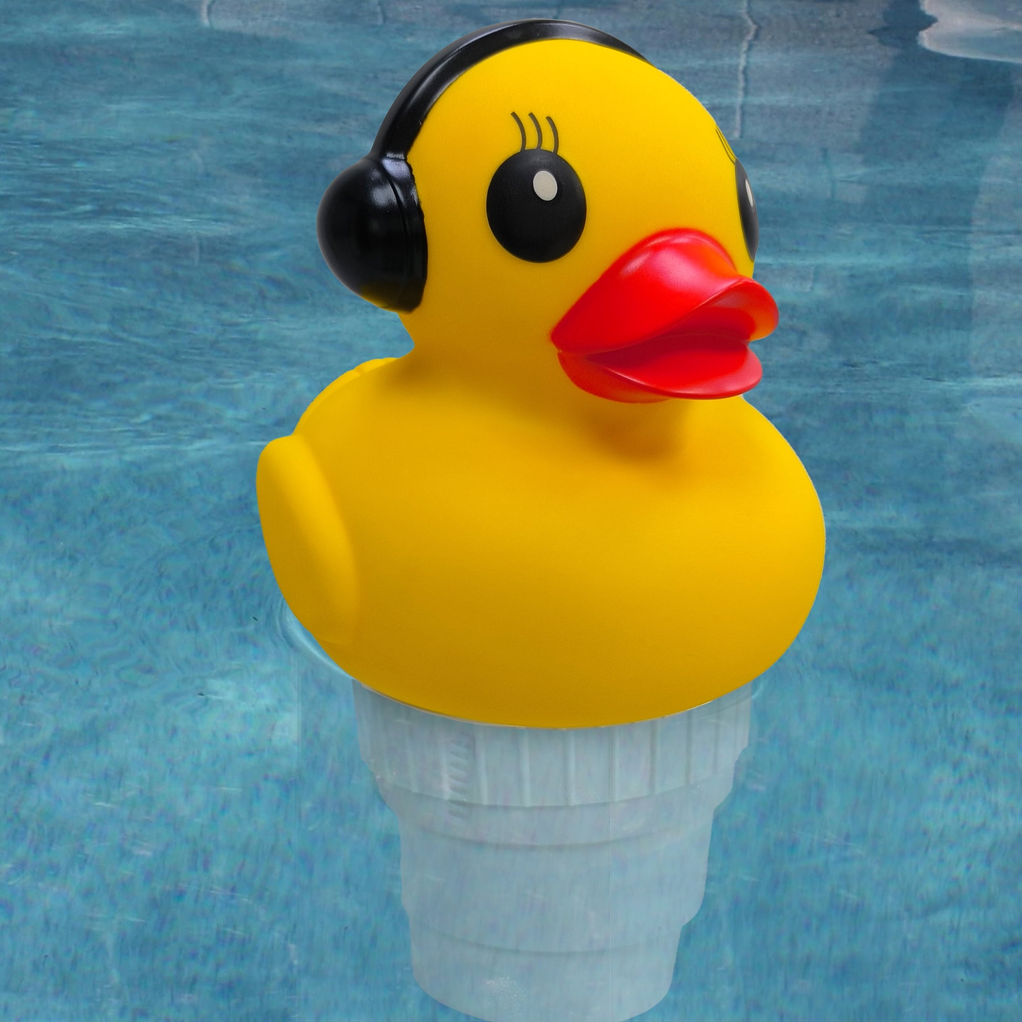 RIPPLE: Duck Pool Chlorinator - Large- Holds 6 Chlorine 3" Tabs, Flow Control For Small-Large Pools & Spas, Water Accessory, Floats-Tips When Empty