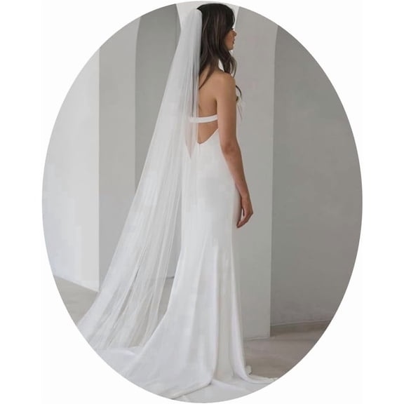 TAVENE 1 Tier Cathedral Length Bridal Veil Bride Wedding Veils Long Tulle Chapel Veils for Women