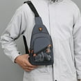 thumbnail image 5 of Xfvqtps Mens Chest Bag Camouflage Multi-Purpose Adjustable with Headphone Hole Fashion Lightweight Inclined Shoulder Bag Gray, 5 of 8