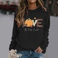 thumbnail image 2 of Wang6 Womens Thanksgiving Graphic Sweatshirts Trendy"Love"Letter Printed Long Sleeve Crew Neck Pullovers Comfy Fall Loose Fit Solid Tshirts Tops Black M, 2 of 4
