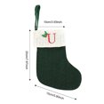 thumbnail image 4 of 8 Inch Cable Knit Monogram Christmas Stocking Personalized Monogram Christmas Stocking, 20 Inches Family Initial Xmas Stockings, Super Soft White Plush Cuff with Deluxe Green, 4 of 4