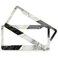 thumbnail image 2 of 2 PCS Black White And Gray Grey Marble Modern Pattern License Plate Frame Marble Texture License Plate Frame License Plate Shield Frame Quality Aluminum for US Standard Vehicles for Women Men, 2 of 6