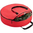 thumbnail image 1 of Christmas Wreath Storage Bag 30" Large Hard Shell Wreath Storage Container Xmas Wreaths Organizer Box with Dual Handles Holiday Wreath Holder Storage Red, 1 of 7