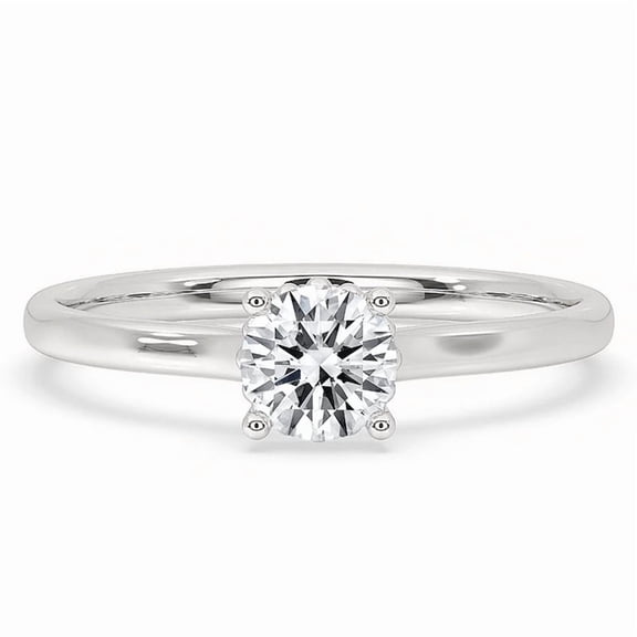 0.8 CT Round Briliant Cut Lab Grown Engagement Ring Solitaire Ring in 14k Solid White Gold Ring, Bridal Proposal Ring