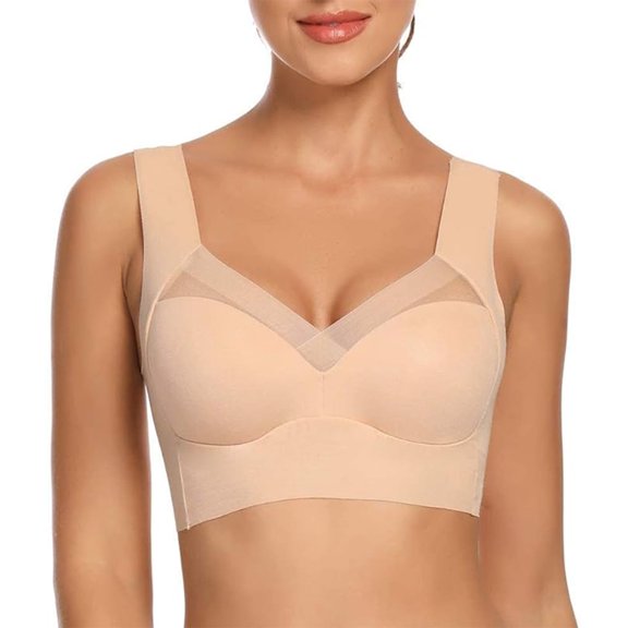 SOMER Push Up Bras for Women No Underwire Wire Free Bra with Support Full-Coverage Wirefree Sports Bra