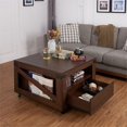 thumbnail image 4 of Bowery Hill Square Wood Storage Coffee Table in Vintage Walnut, 4 of 4