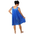 thumbnail image 4 of Women's Silky Feeling Sleeveless Sexy Nightgown with Sequins and Ribbon Roses, Royal Blue XL, 4 of 5