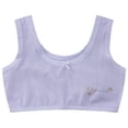 thumbnail image 2 of iixpin Girls Sports Bra Kids Cute Print Unpadded Crop Top Cotton Soft Seamless Cami Bralette Undershirts Purple 13-14, 2 of 7