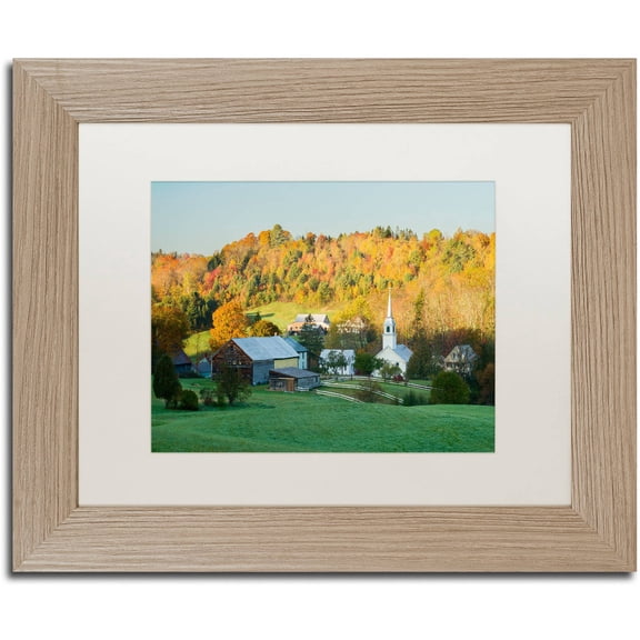 Trademark Fine Art "Fall Pastoral" Canvas Art by Michael Blanchette Photography White Matte, Birch Frame