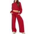 thumbnail image 2 of BVOFAR Womens Sweatsuit 2 Piece Casual Long Sleeve Crop Hoodie Jogger Pants Solid Color Matching Sets Tracksuits, 2 of 9