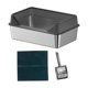 thumbnail image 4 of Bandeja de arena para gatos, caja de arena para gatos, portátil, para gatos de interior, suministros para mascotas antisalpicaduras, valla elevada, gris oscuro, 4 of 8