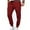 656#Wine, variant on Cargo Joggers for Men High Waisted Scrub Joggers Draswstring Elastic Waist Stretchy Scrub Pants with Zip Pockets Beige M