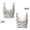 thumbnail image 6 of Goofa Hello Printed Sports Bras for Women, High Impact Running Bra Workout Crop Tank Tops Longline Sports Bra Push up-XX-Large, 6 of 9