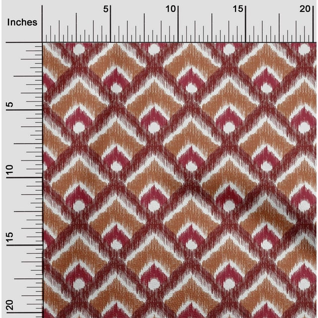 oneOone Cotton Poplin Fabric Argyle Style Ikat Printed Craft Fabric BTY 56 Inch Wide