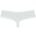 thumbnail image 2 of Botmois Solid Spandex Mens Cheeky Panties Hipster Half Hip Coverage Brazilian Bikini Boxers Briefs Underwear Hombre White L, 2 of 3