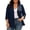 Navy, variant on Plus Size Blazer For Women, 3/4 Sleeve Lapel Jacket With Padded Shoulders & Pockets, Lined Casual Office Suit Jacket, Professional Work Wear Yellow XL