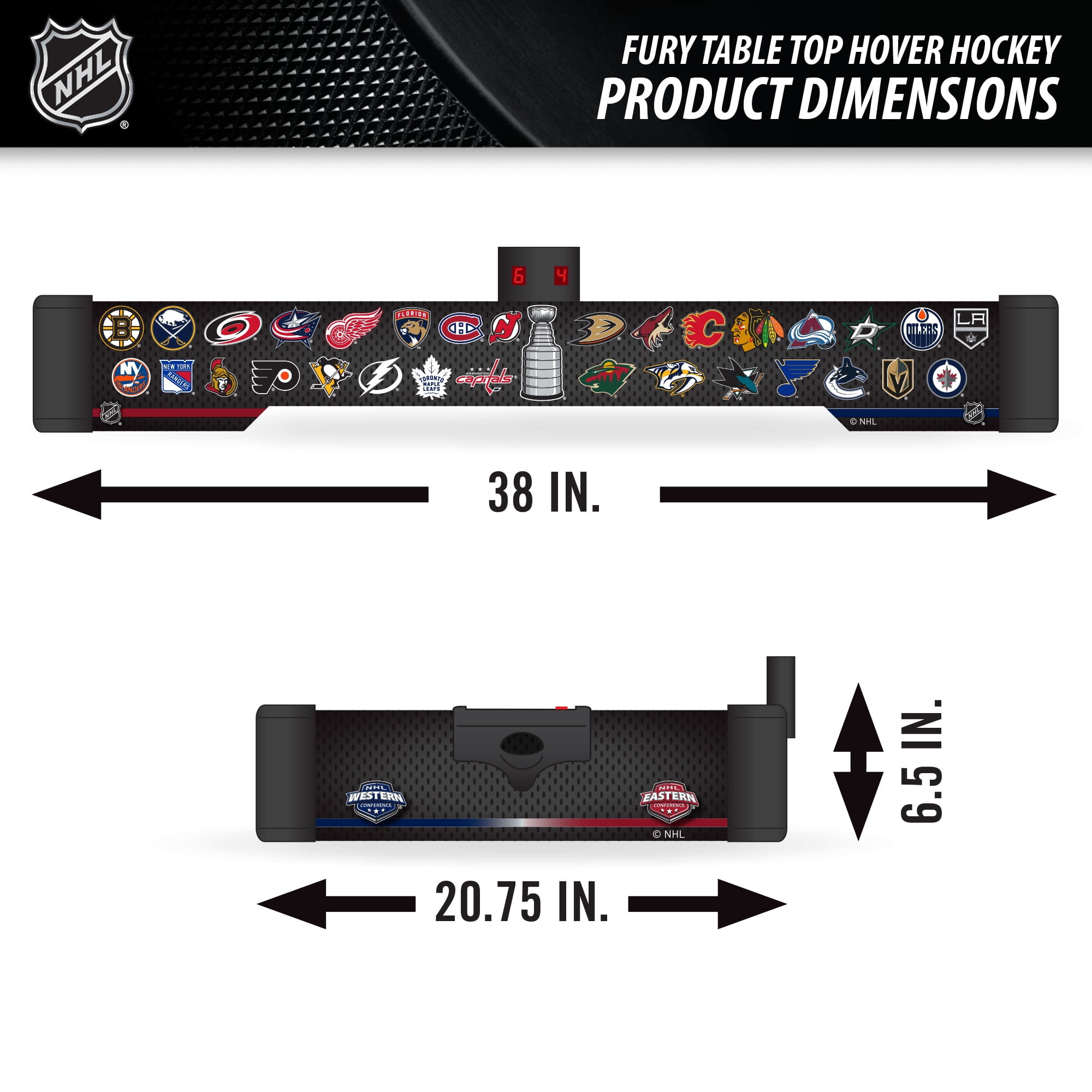 Nhl Fury Table Top Air Powered Hockey Game 38 In Includes Two