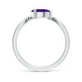 thumbnail image 2 of ANGARA Natural Pear Amethyst Wave Shank Solitaire Ring in 925 Sterling Silver for Women (Size-7x5mm) | February Birthstone, Birthday, Anniversary, Jewelry Gift for Women | Natural Amethyst Ring, 2 of 9