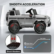 TOKTOO 12V Powered Ride on Toy Mercedes-Benz G63 Licensed for Kids, Electric Toddler Ride on Car w/Parent Remote Control, MP3, LED Headlight, Gift for Boys Girls Aged 2-4 Years, Gray