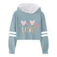 thumbnail image 1 of MIASHUI Girls Sweatshirt Children Long Sleeve Letters Short Hoodie Hoodie Top,Light Blue,3-4 Years, 1 of 4
