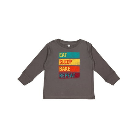 

Inktastic Baking Gift Eat Sleep Bake Repeat Gift Toddler Boy or Toddler Girl Long Sleeve T-Shirt