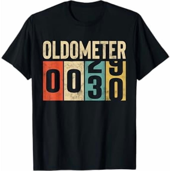 Funny 30 Years Old Oldometer Vintage 30th Birthday Odometer T-Shirt