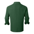 thumbnail image 5 of Daznico Mens Shirts - Men's Long Sleeve Dress Shirt Double Layer Pure Color Formal Business Casual Slim Fit Comfortable Wear - Shirts for Men,Color:Green,Size:XL, 5 of 5