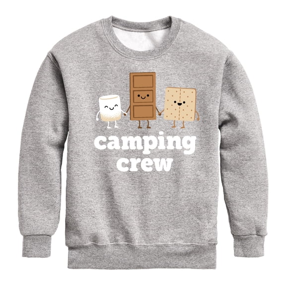 Instant Message - Camping Crew Smores Boys' Graphic Long Sleeve Fleece Sweatshirt