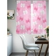 thumbnail image 4 of Pink White Bow Sheer Curtains 63 Inch Length 2 Panels Set Window Treatments, Modern Art Watercolor Bowknot Rod Pocket Semi Curtains for Living Room/Bedroom/Kitchen Décor, 104"W x 63"L, 4 of 7