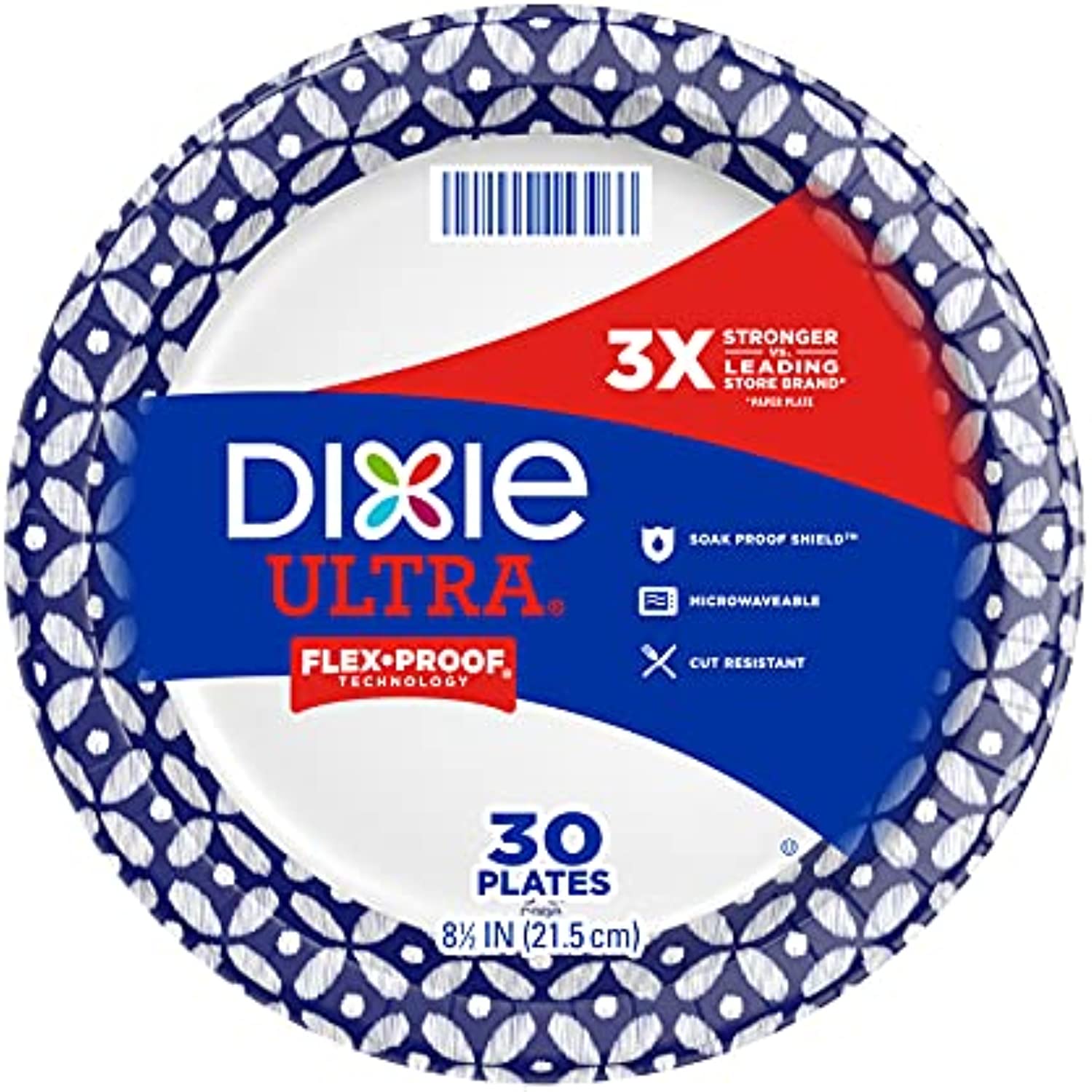 Dixie Ultra Disposable Paper Plates, 8 ½ Inch, Lunch Or Light Dinner Size Printed Disposable