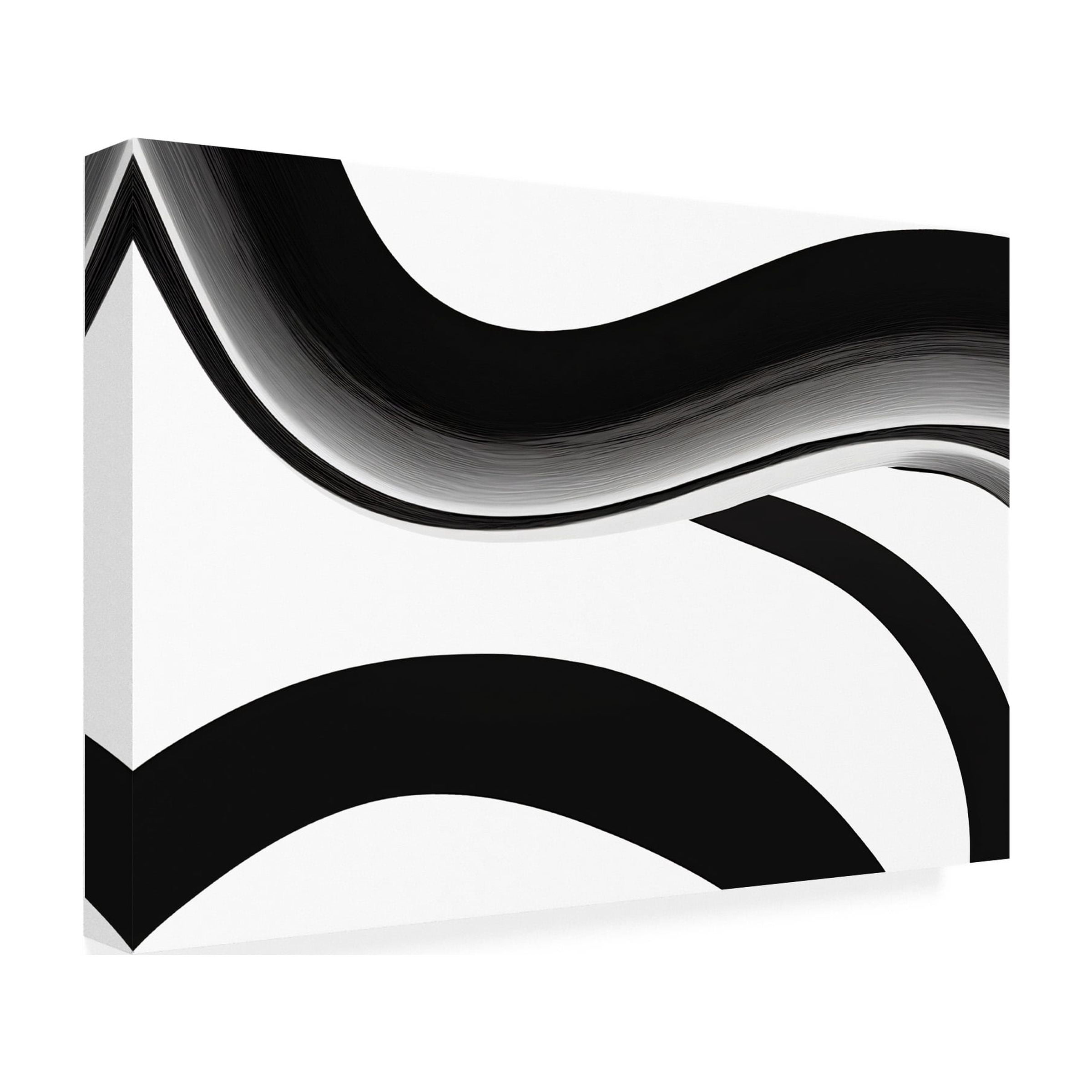 Canvas Wall Art - Ray Heere 'Black White Bold Strokes 10' Wall Art for Living Room, Bedroom, or Office DÃ©cor by Trademark Fine Art - 47 x 30 Inches