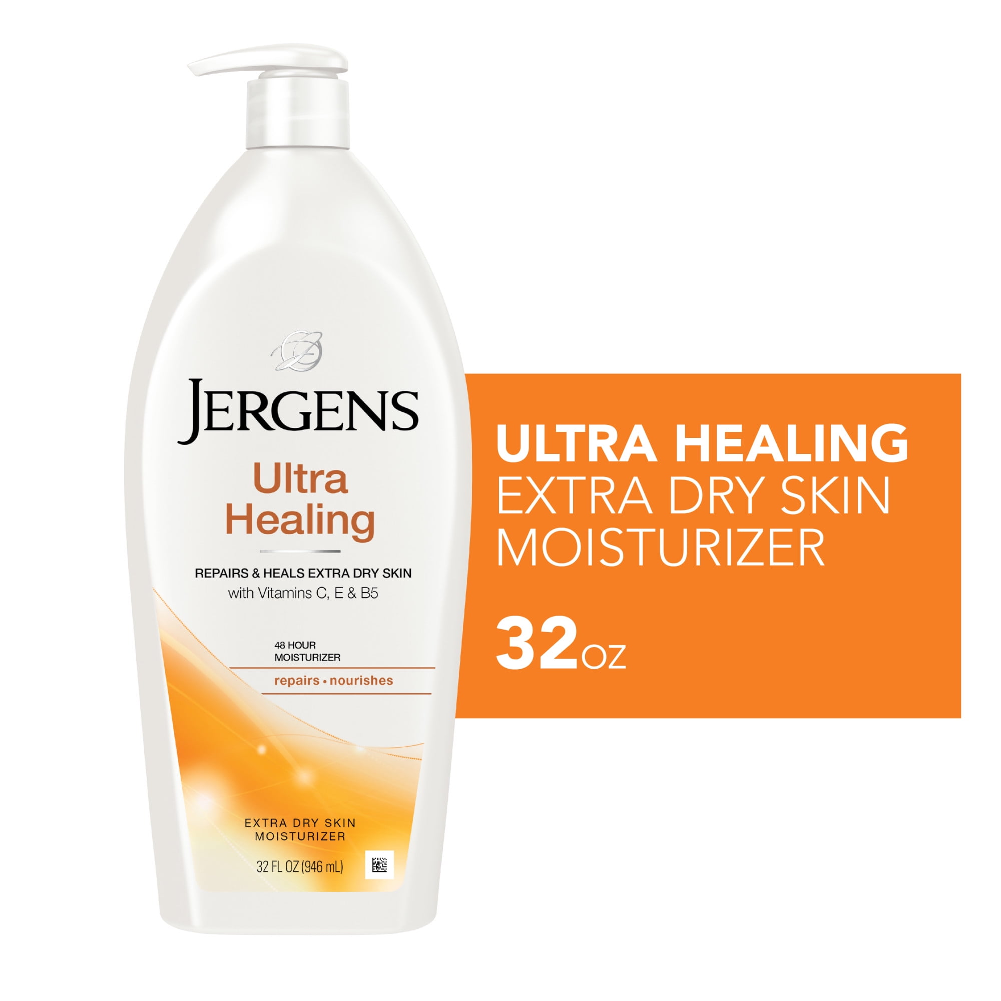Jergens Hand and Body Lotion, Ultra Healing Dry Skin Moisturizing Body Lotion, 32 Oz