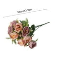 thumbnail image 3 of Valentine's Day Decor Artificial Roses Bouquet Green Leaves Vase Home Party Tabletop Romantic Valentine Decorations, 3 of 6