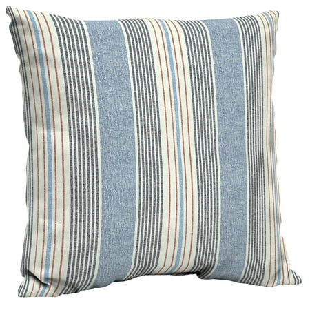 Navy Stripe Outdoor Pillow Better Homes & Gardens Hickory Stripe 21 x 21 in. Outdoor Dining Pillow Back Cushion with EnviroGuard ()