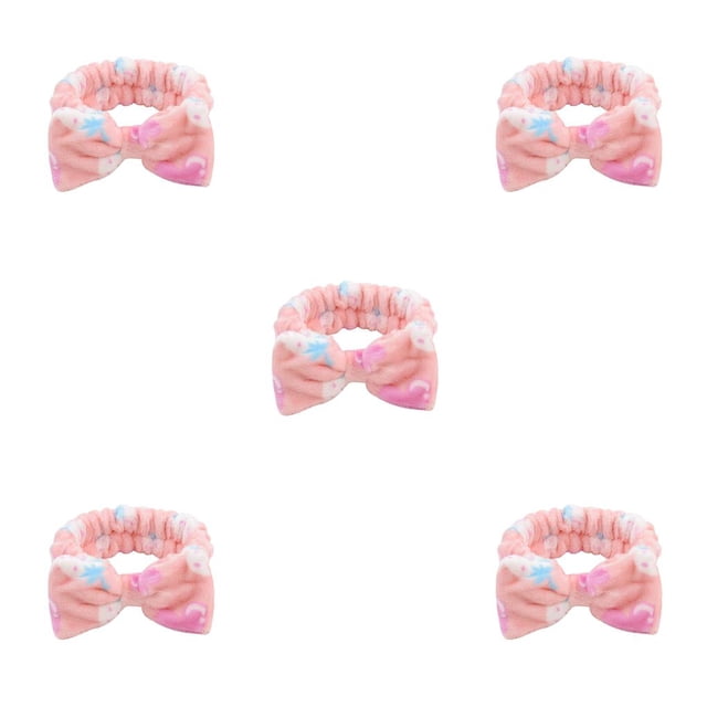 Minnieouse Diadema con lazo, envoltura de franela elástica, accesorios para el cabello, diadema para de cara, maquillaje, Yoga, correr, rosa, fresa Type2 NO2 Minnieouse CBP380379