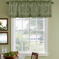 thumbnail image 3 of 2 Pack Japanese Valances for Windows Bedroom Living Room Window Treatments, Green Rustic Retro Pastoral Floral Leaves Rod Pocket Valance Drapes Short Kitchen Curtains Over Sink 42"x18", 3 of 8