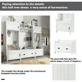 thumbnail image 4 of MAYEERTY Modern 4-in-1 Hallway Coat Rack: Bench, Storage Drawer, 7 Hooks, White, 4 of 21