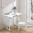 thumbnail image 7 of Urban Deco Computer Desk for Small Spaces,Modern Simple Style Classic Table, White, 7 of 7