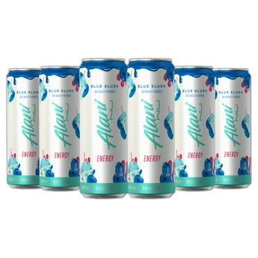 Alani Nu Energy Drinks Blue Slush Zero Suger, Low - Calorie, Energy Boost Drinks 12 oz (6 Pack)