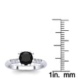 thumbnail image 5 of SuperJeweler 1 Carat Rose Cut Cushion Shape Black and White Diamond Ring in 14 Karat White Gold for Women, 5 of 6