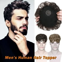 SEGO Human Hair Topper Clip in Hair Extension Hairpiece Hair Toupee with Hair Loss Thinning Hair Gray for Women/Men
