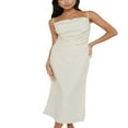 thumbnail image 1 of EIMELI Femmes Col Capot Bretelles Spaghetti Midi Robe Côté Fendue Sans Manches Dos Froncé Bodycon Formelle Longues Robes, 1 of 4