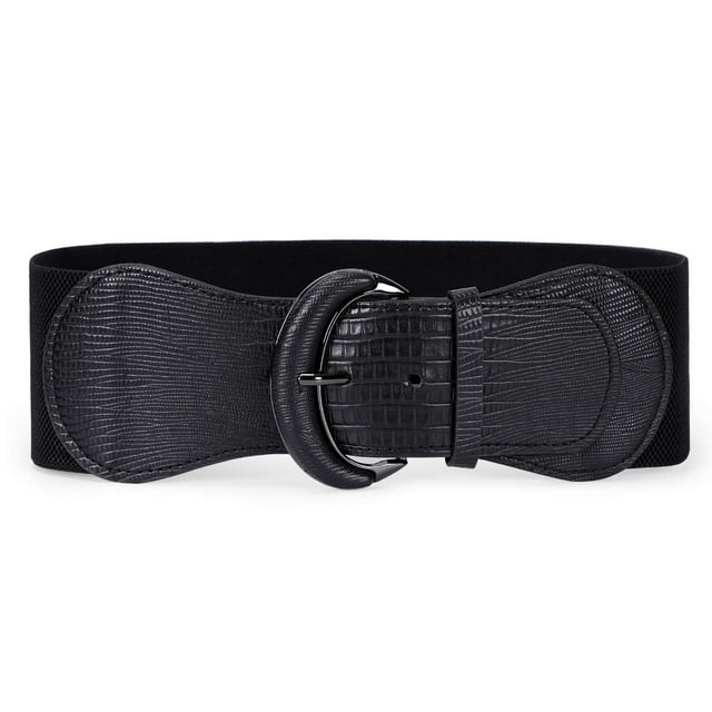 Cinturón JASGOOD para mujer con hebilla elástica, color negro