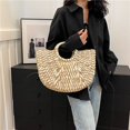 thumbnail image 3 of Bolso Tejido A Mano Paja para Mujer Gran Capacidad Viajes Y, 3 of 7