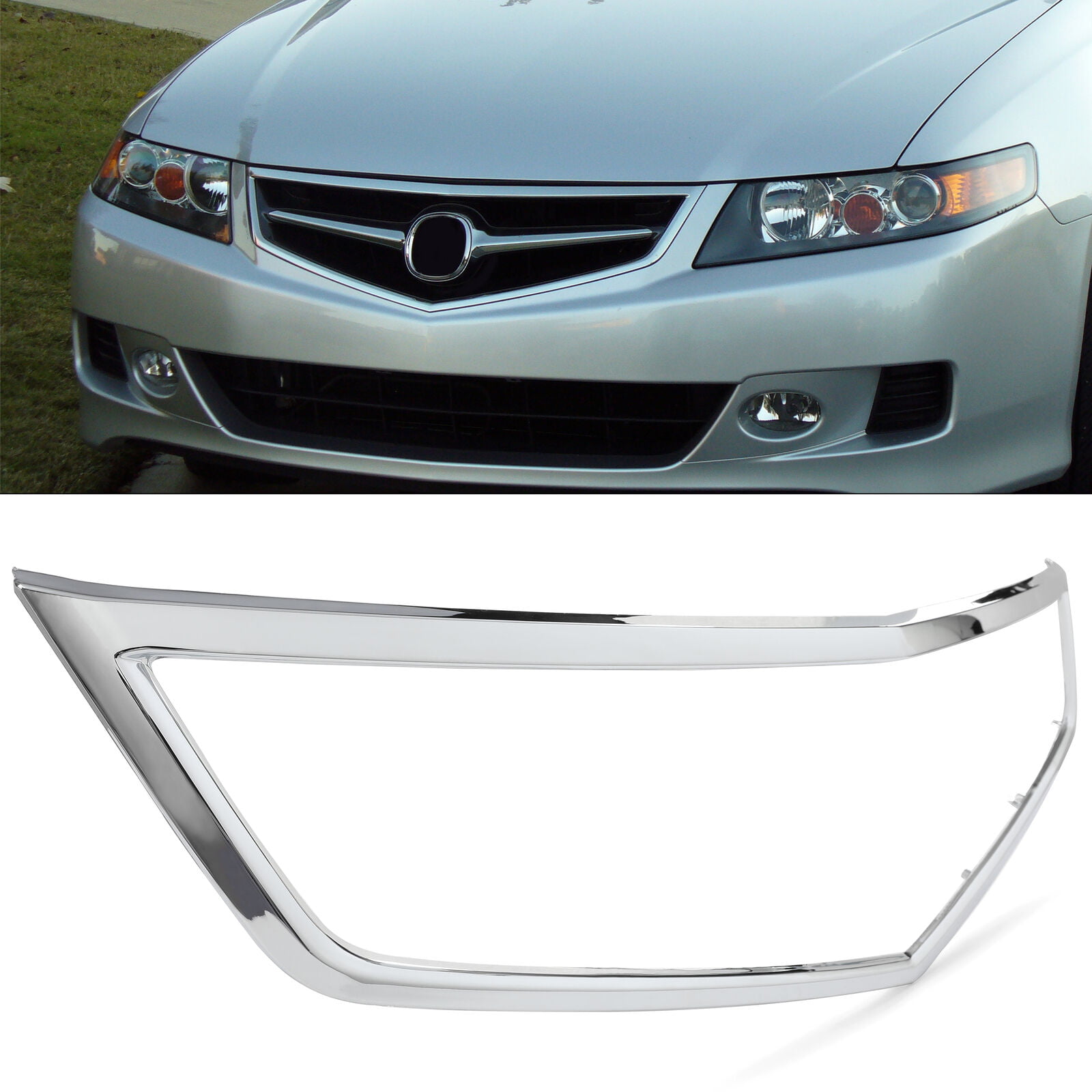 Koolzap For 06-08 TSX Front Grille Outer Shell Trim Molding Surround AC1210108 71122SECA02 