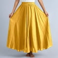 thumbnail image 3 of Elegant Flowy Women's High Waist Skirt Boho Maxi Long Skirt with Elastic Waist for Daily Wear and Party, 3 of 6